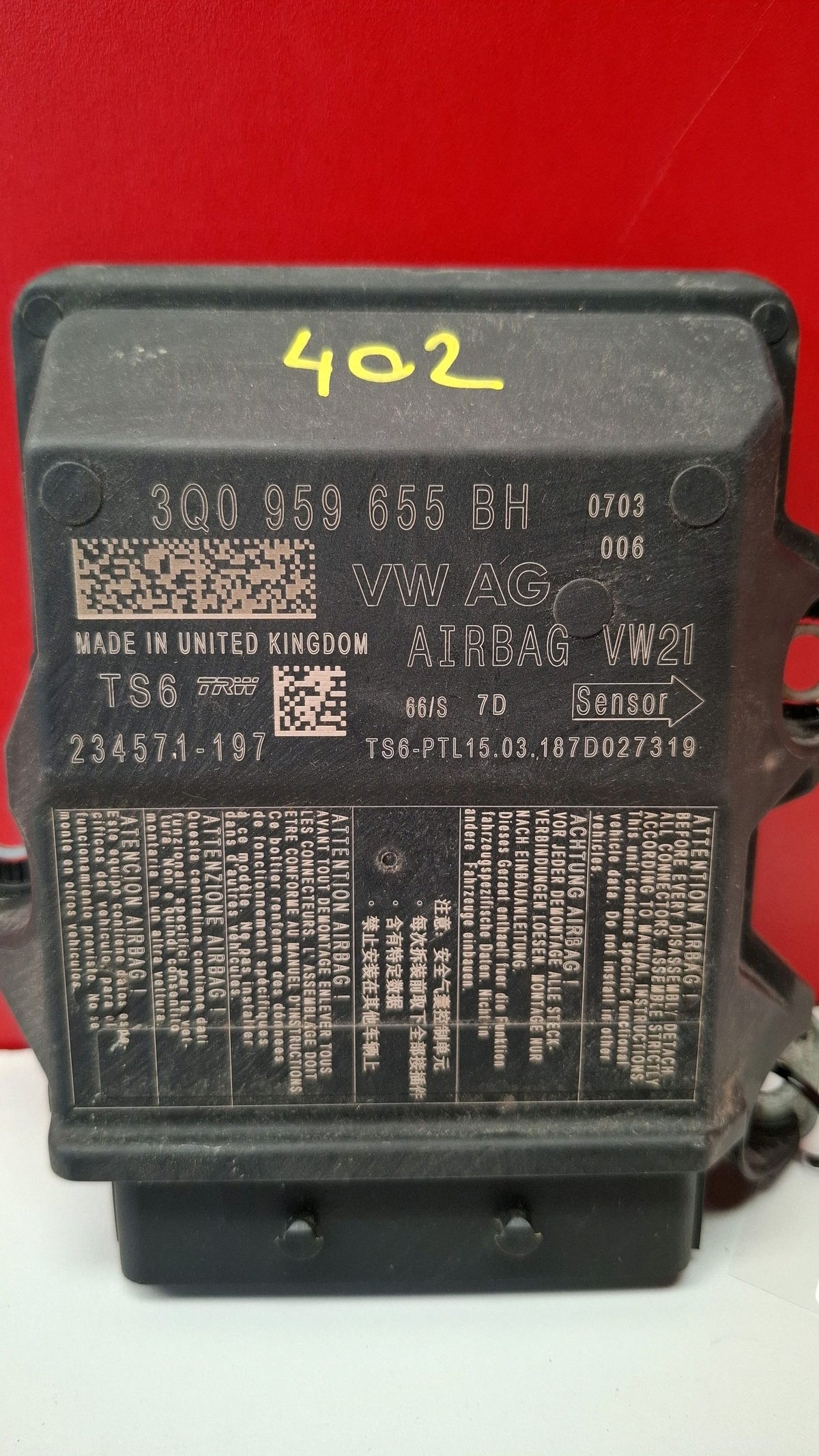 Unidad de Control para Airbag Seat Leon 2018 3Q0959655BH 3Q0959655BH