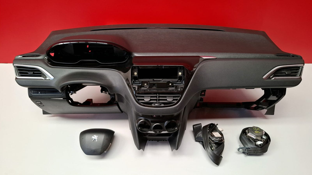 Kit Airbag Peugeot 208 Año 2014 Incluye: Salpicadero 16100355ZD/ Airbag DCH acompañante 9672848580 / Airbag IZQ conductor 98072114ZD Cinturones Delanteros Peugeot 208 Vti 2014 KIT AIRBAG 208 KIT AIRBAG 208