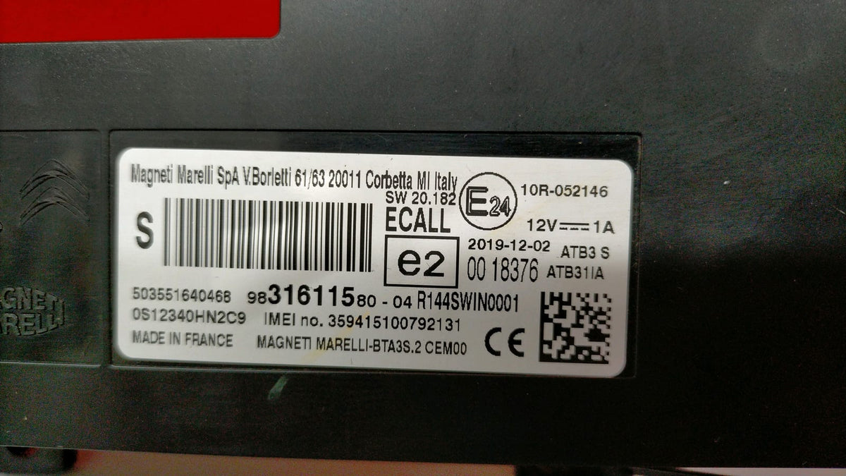 Centralita Bluetooth Peugeot 3008 Thp 2020 9831611580 9831611580