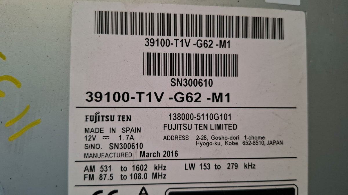 Pantalla Multifuncion Honda Cr-v 2016 39100T1VG62