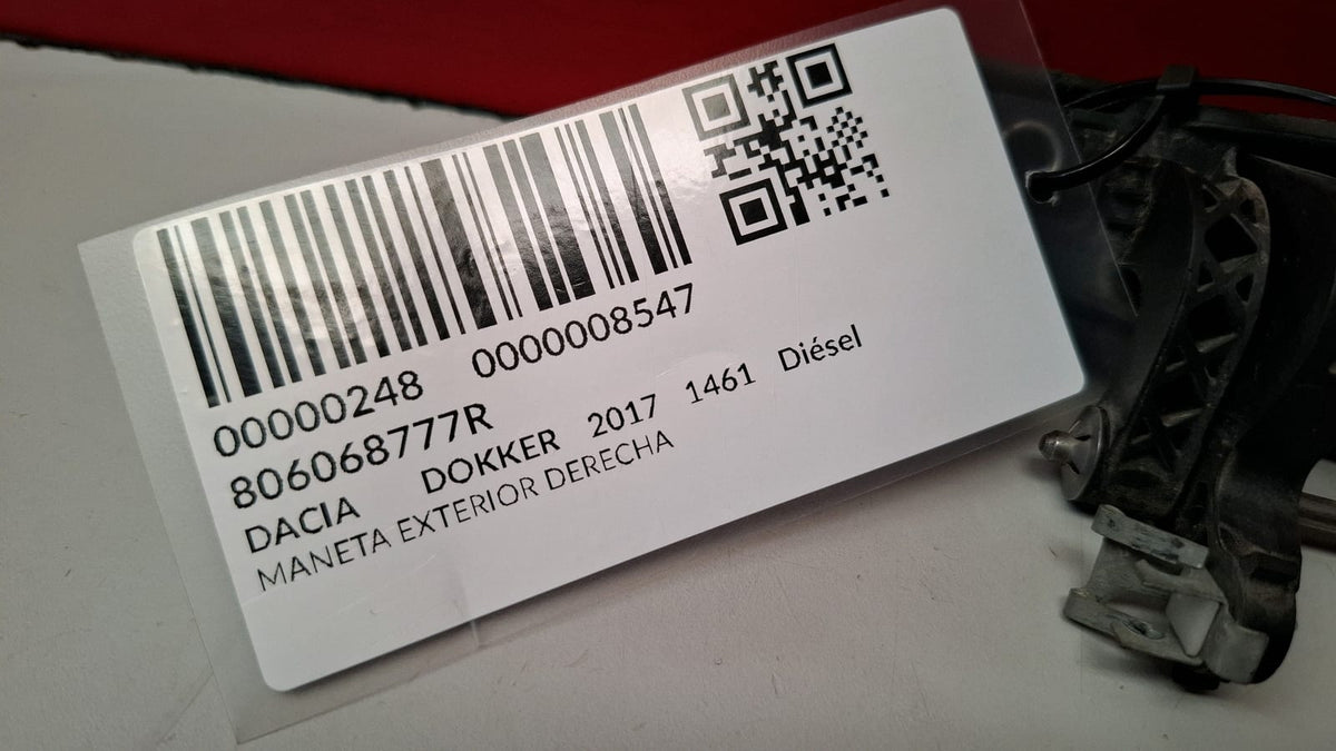 Maneta Exterior Derecha Dacia Dokker 2017 806068777R 806068777R