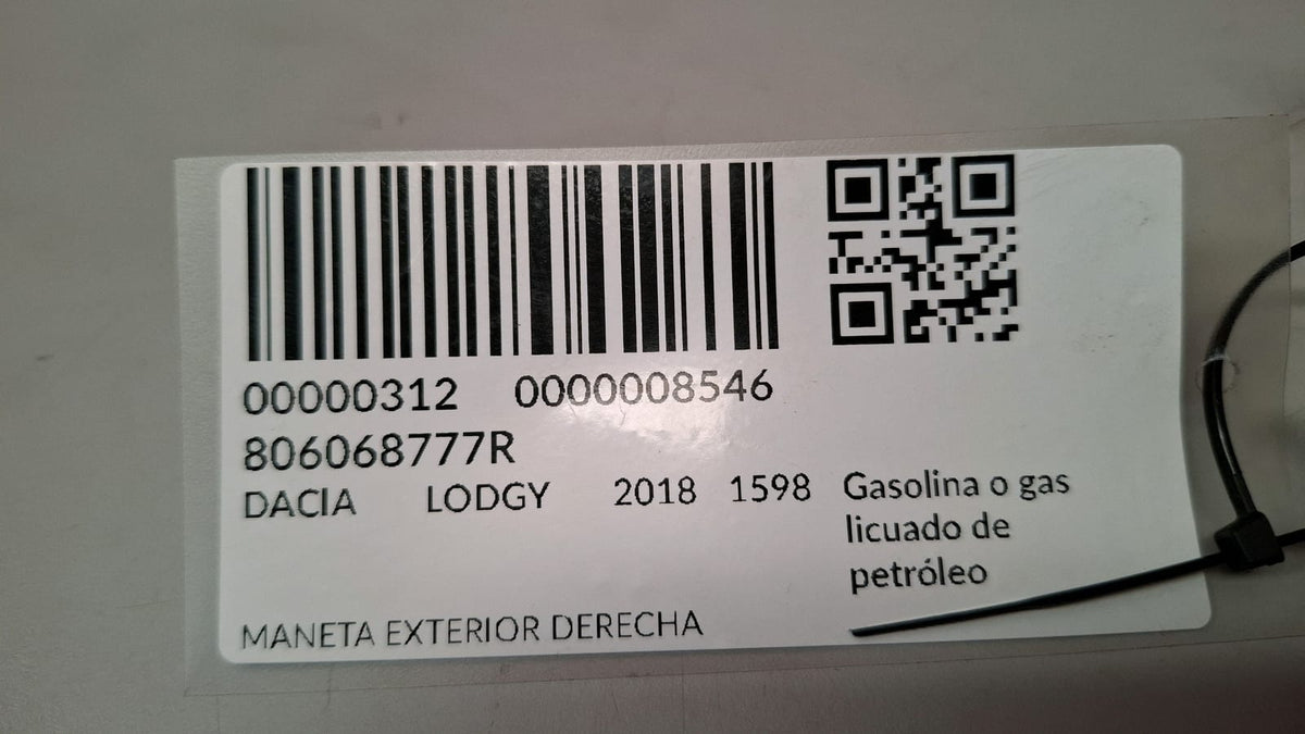 Maneta Exterior Derecha Dacia Lodgy 2018 806068777R 806068777R