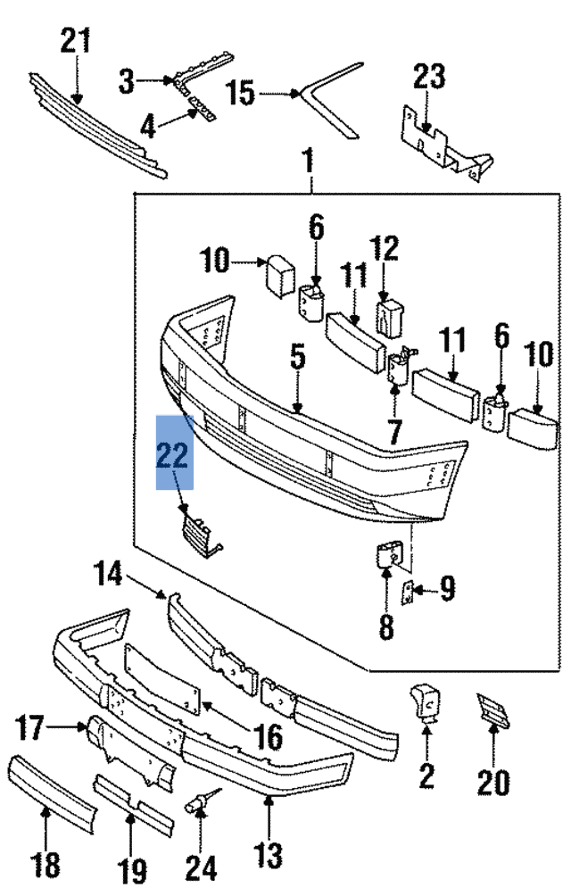 Gancho remolque delantero Mercedes W124 - 1248800105