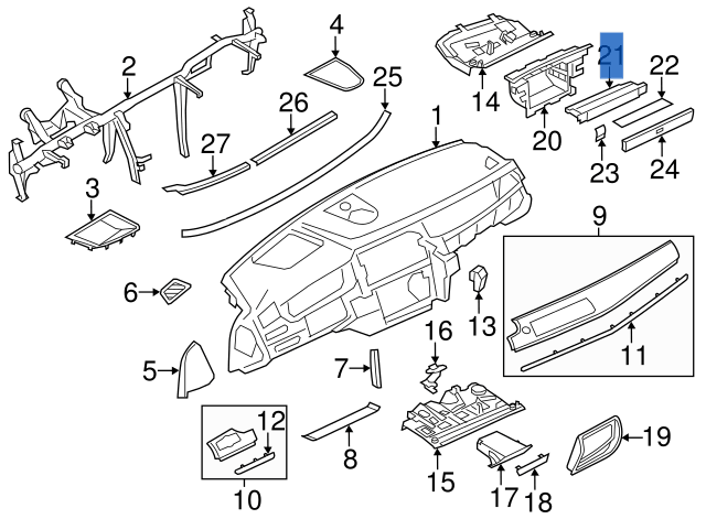 Guantera BMW F07 GT - 51459142619