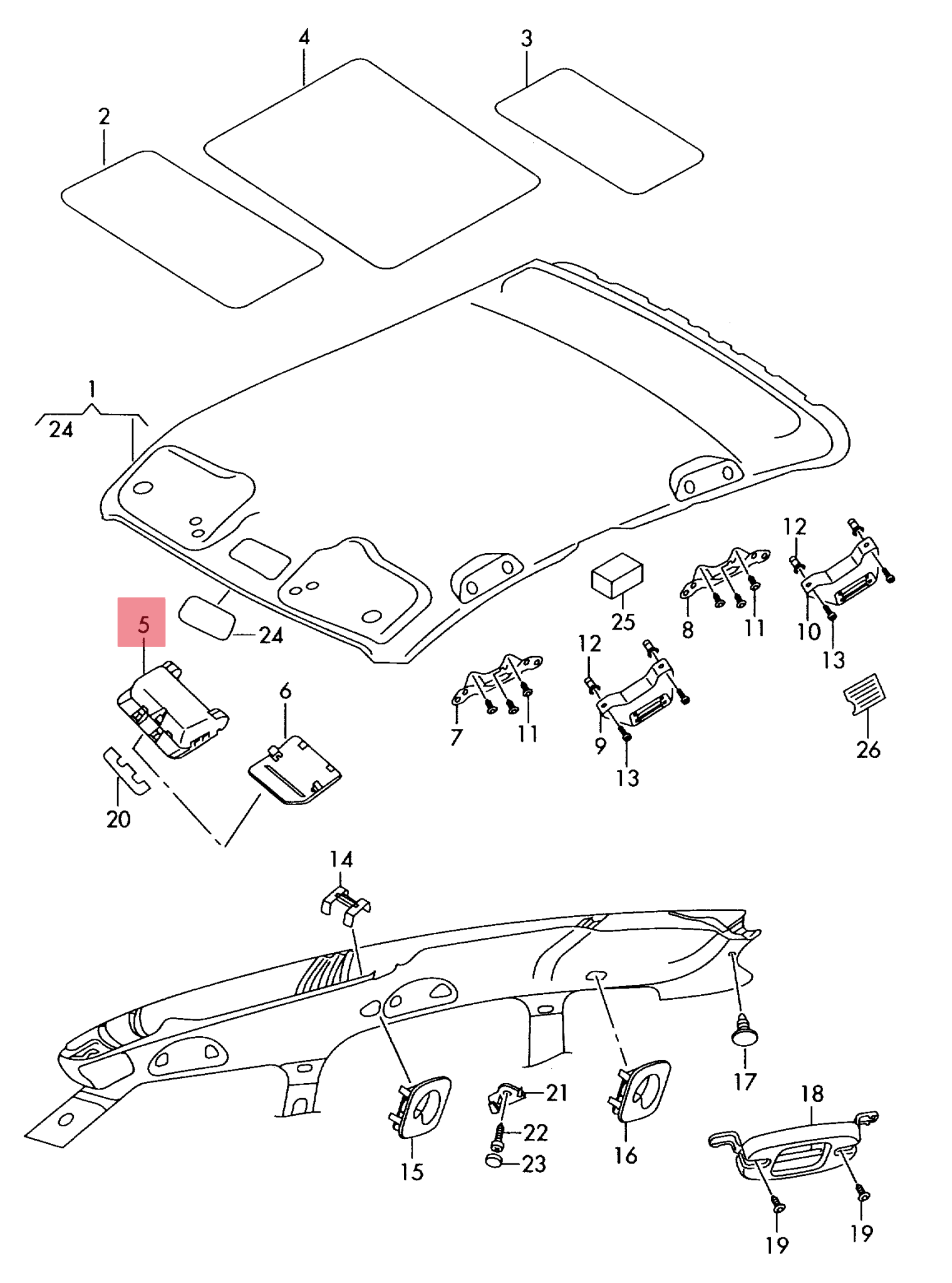 Guantera gafas Skoda Octavia II - 1Z0868565E