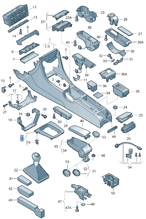 Guarnecido palanca Cambios Audi A4 8E - 8E0864261F