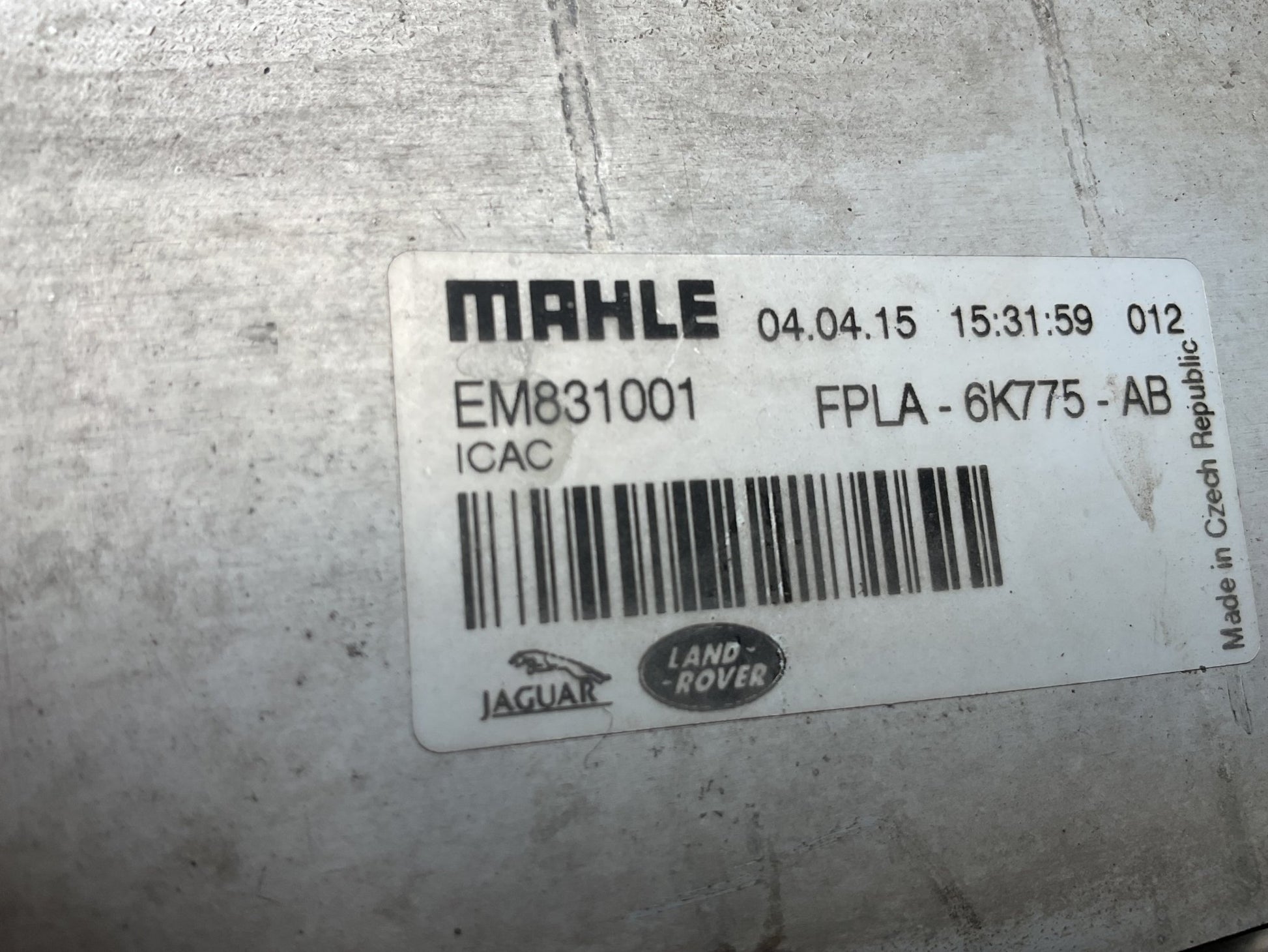 Intercooler Land Rover Jaguar FPLA6K775AB - FPLA6K775AB