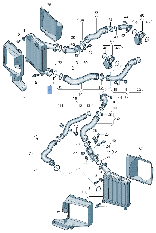 Intercooler Porsche Cayenne 9PA - 7L0145804A