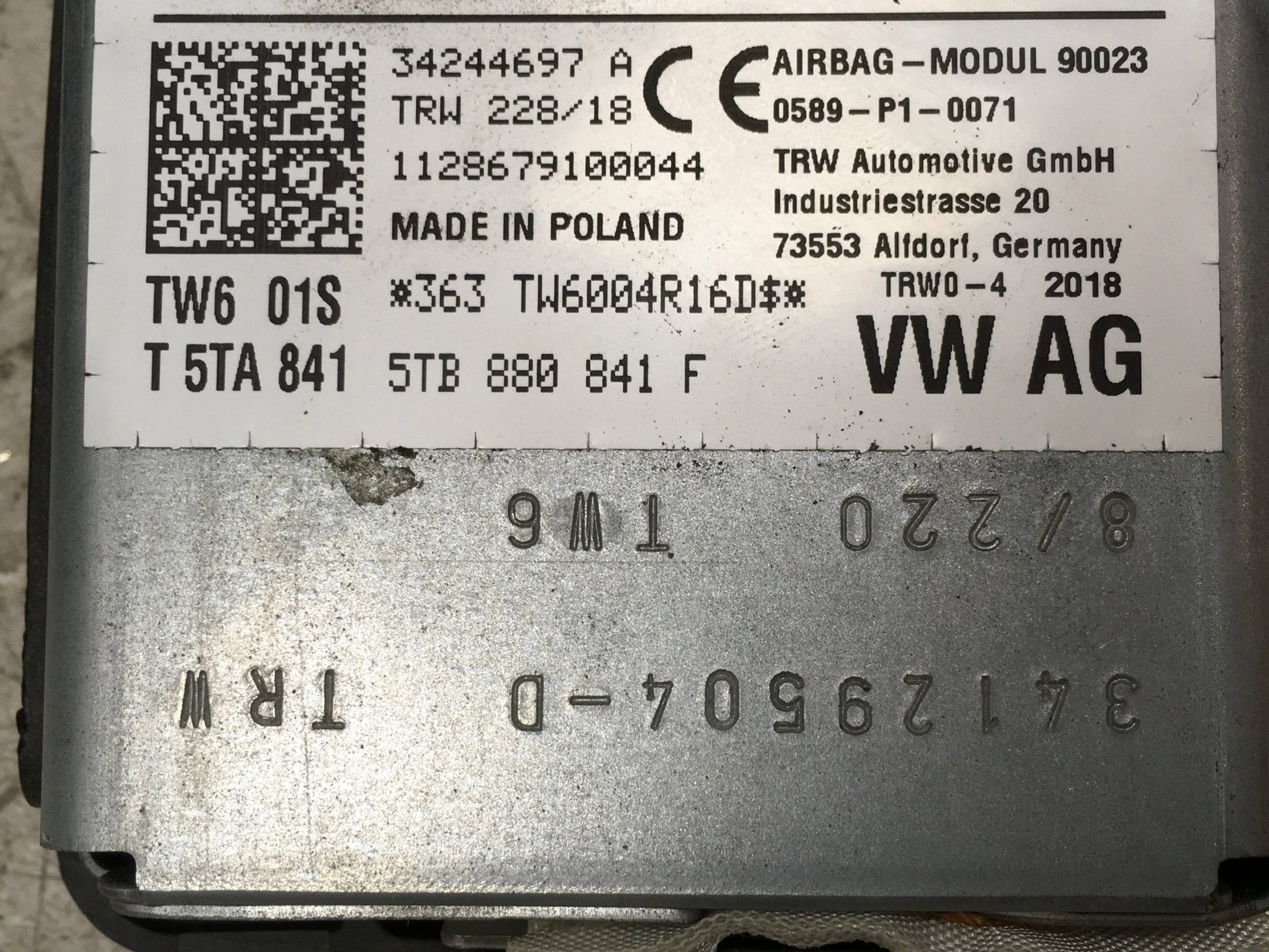 Kit airbag VW Tiguan II R - Line - 5NB857003H