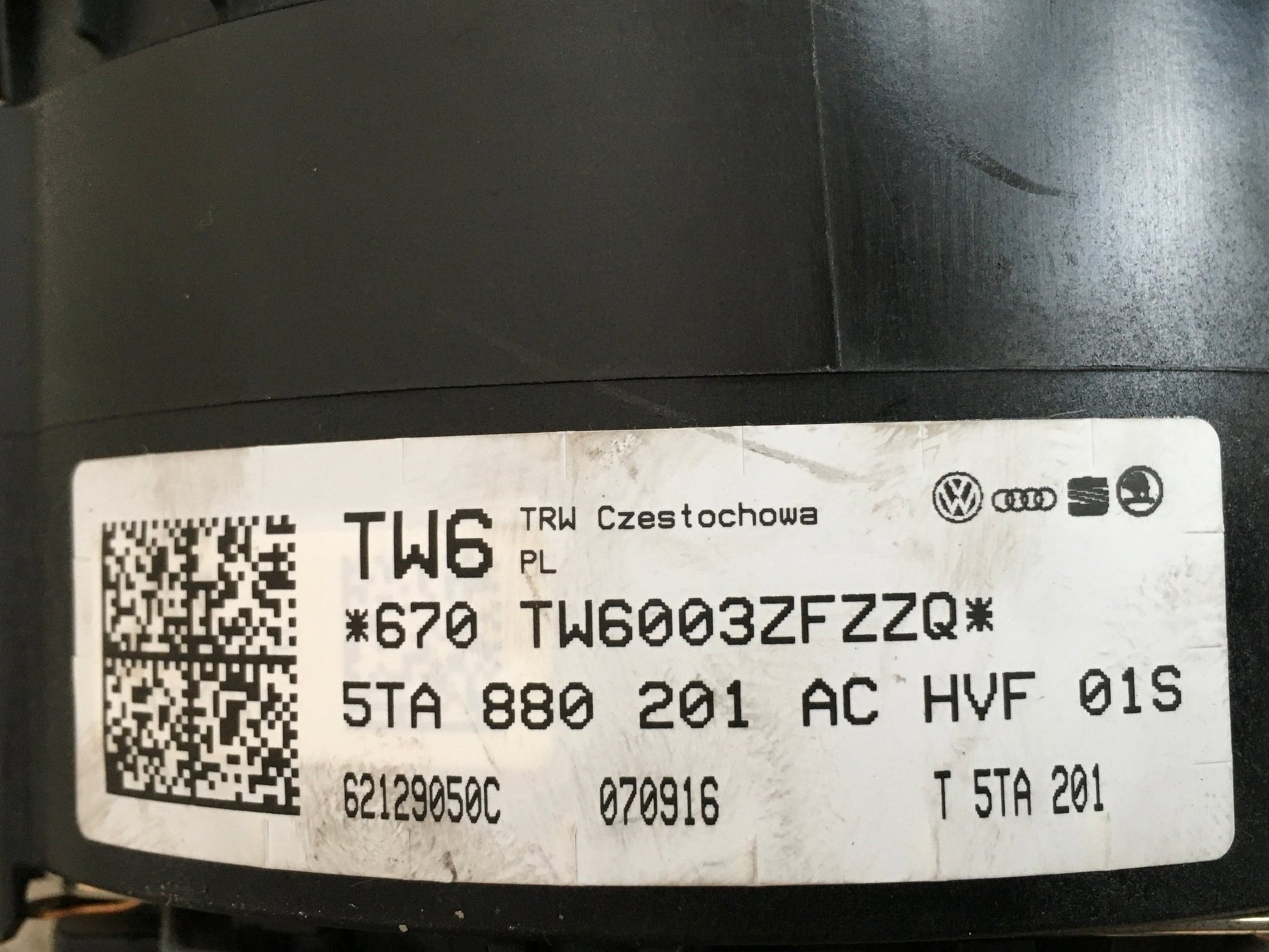 Kit airbag VW Touran II 5T - 5TB857003G