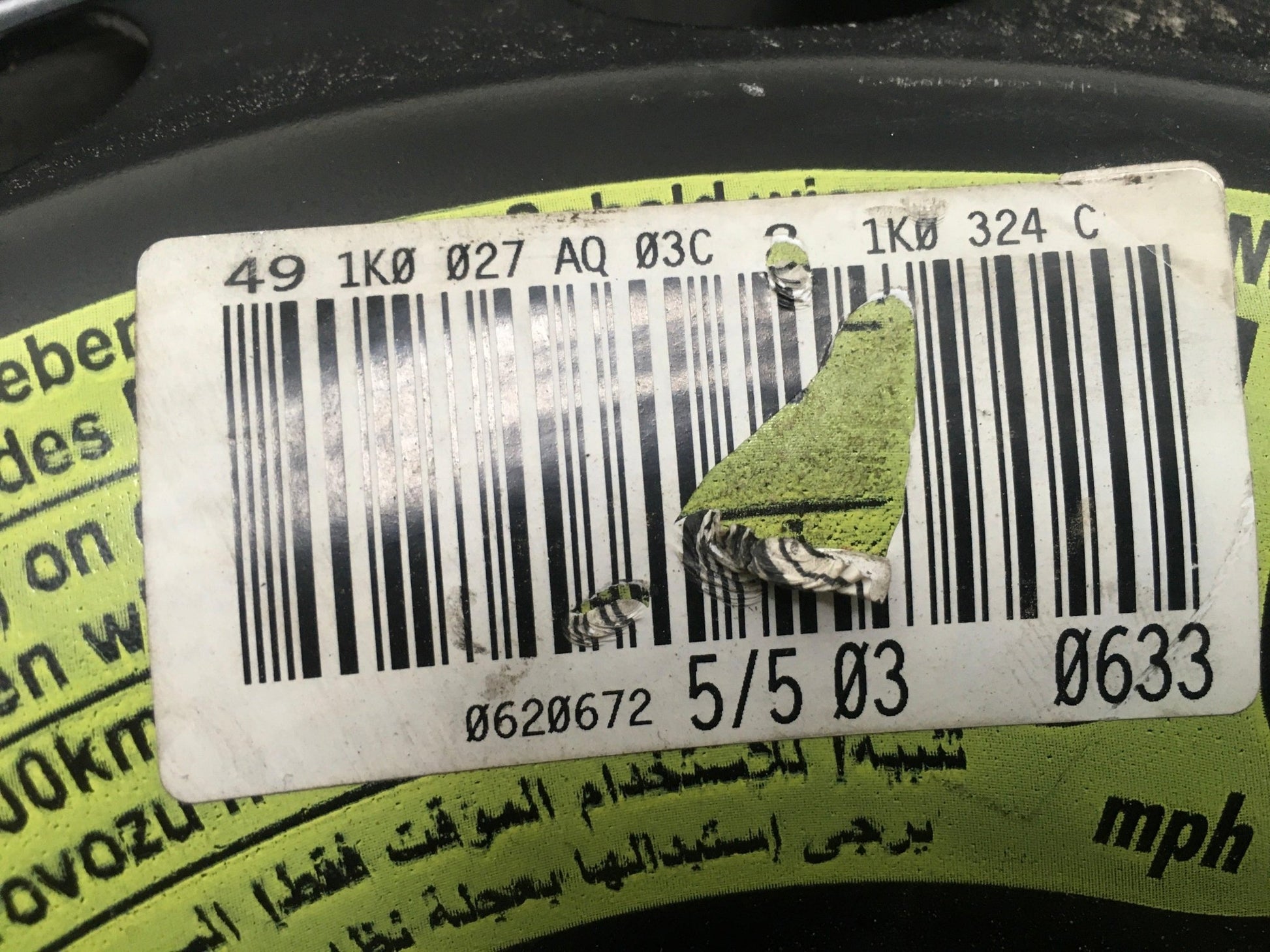 Llanta Repuesto VW Golf VII - 1K0027AQ