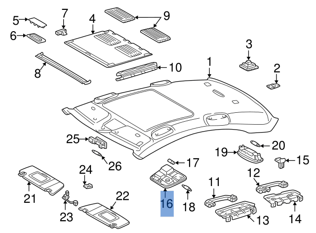 Luz techo interior Mercedes W203 - A2038201001