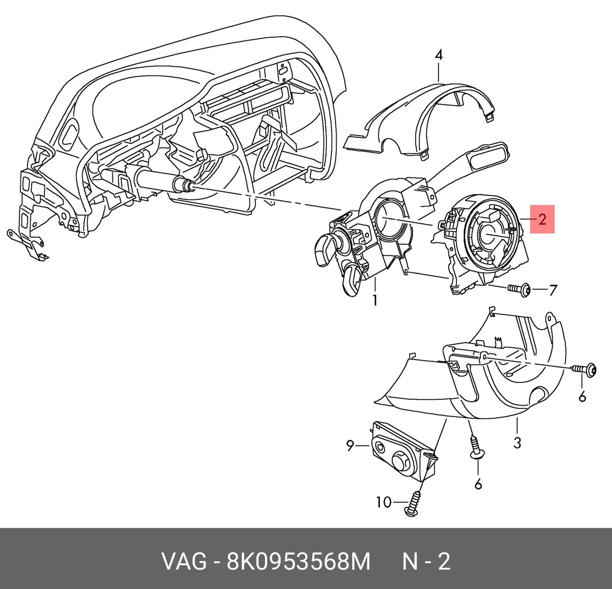 Mando Multifuncion Audi A4 08-15 - 8K0953568M