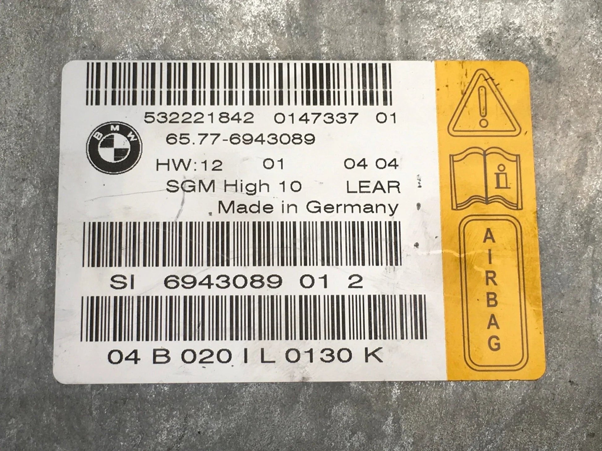 Modulo Airbag BMW 65776943089