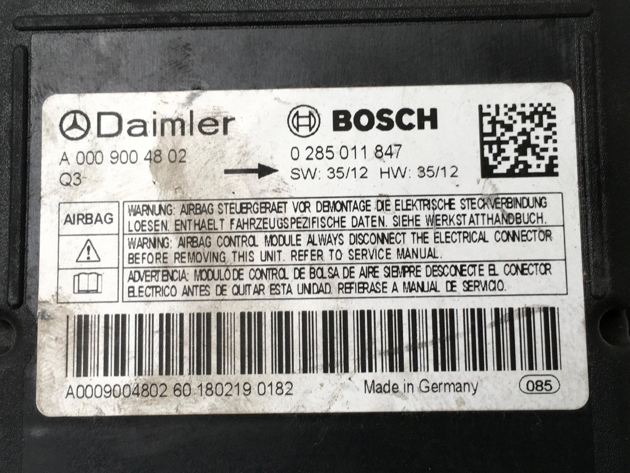 Modulo airbag Mercedes A009004802 - A009004802