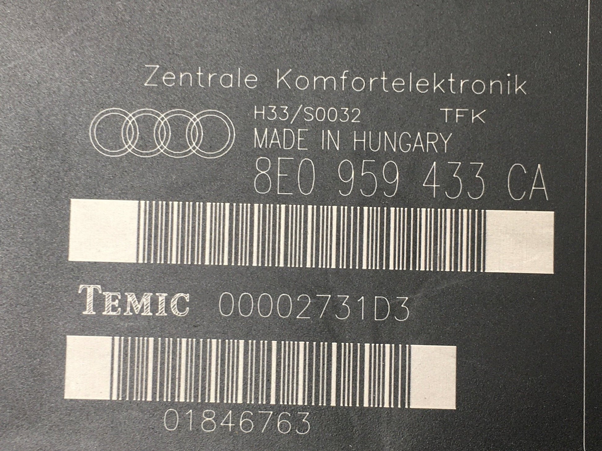 Modulo Confort Audi A4 8E - 8E0959433CA