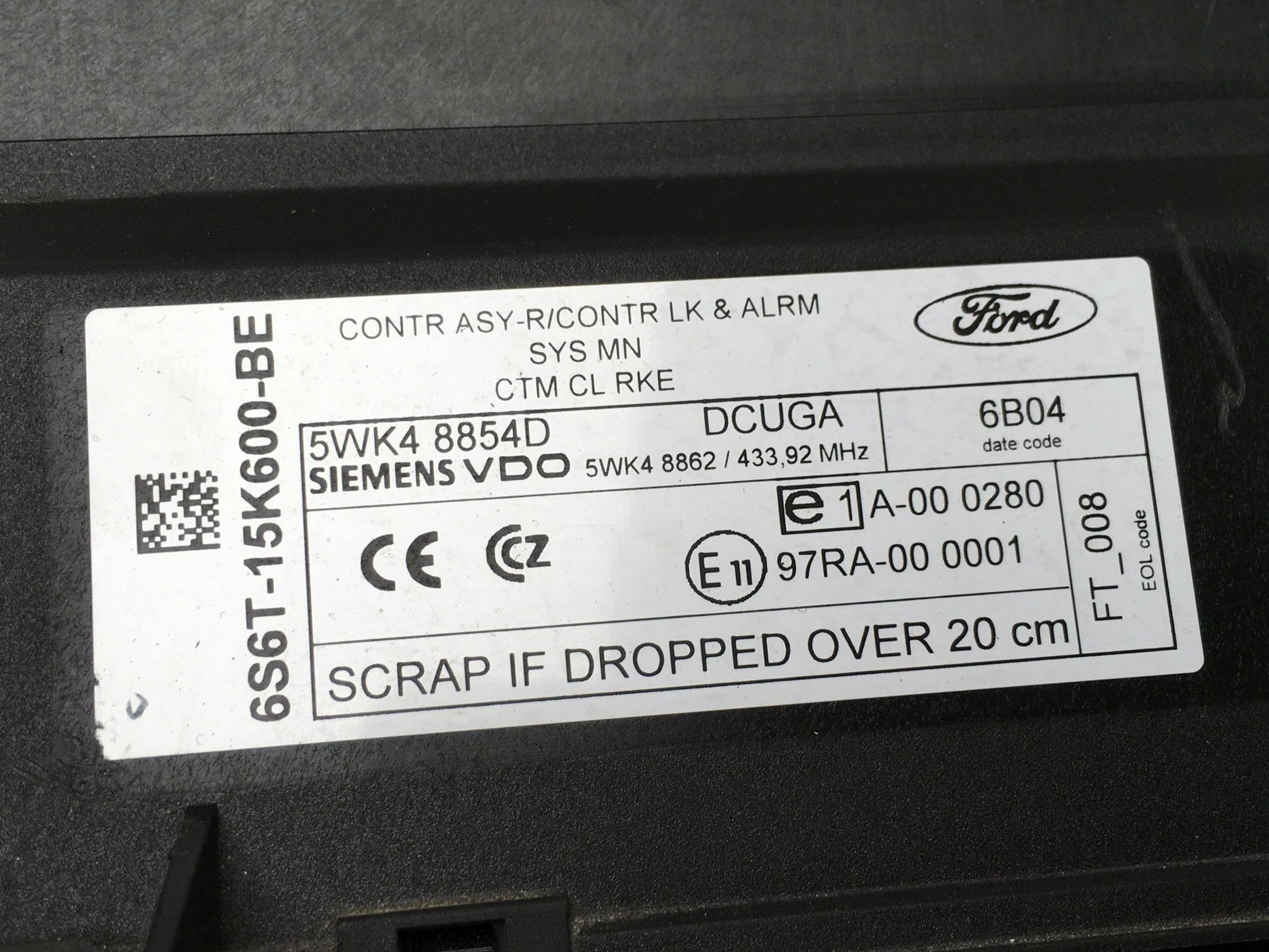 Modulo Confort Ford Fiesta V - 6S6T15K600BE