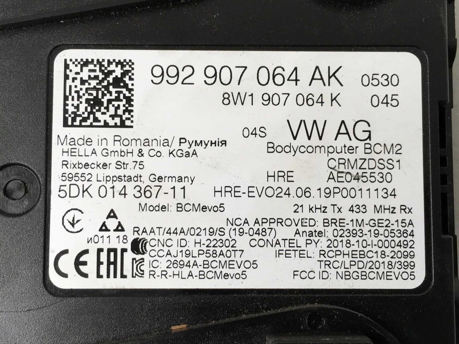 Modulo confort Porsche 992907064AK