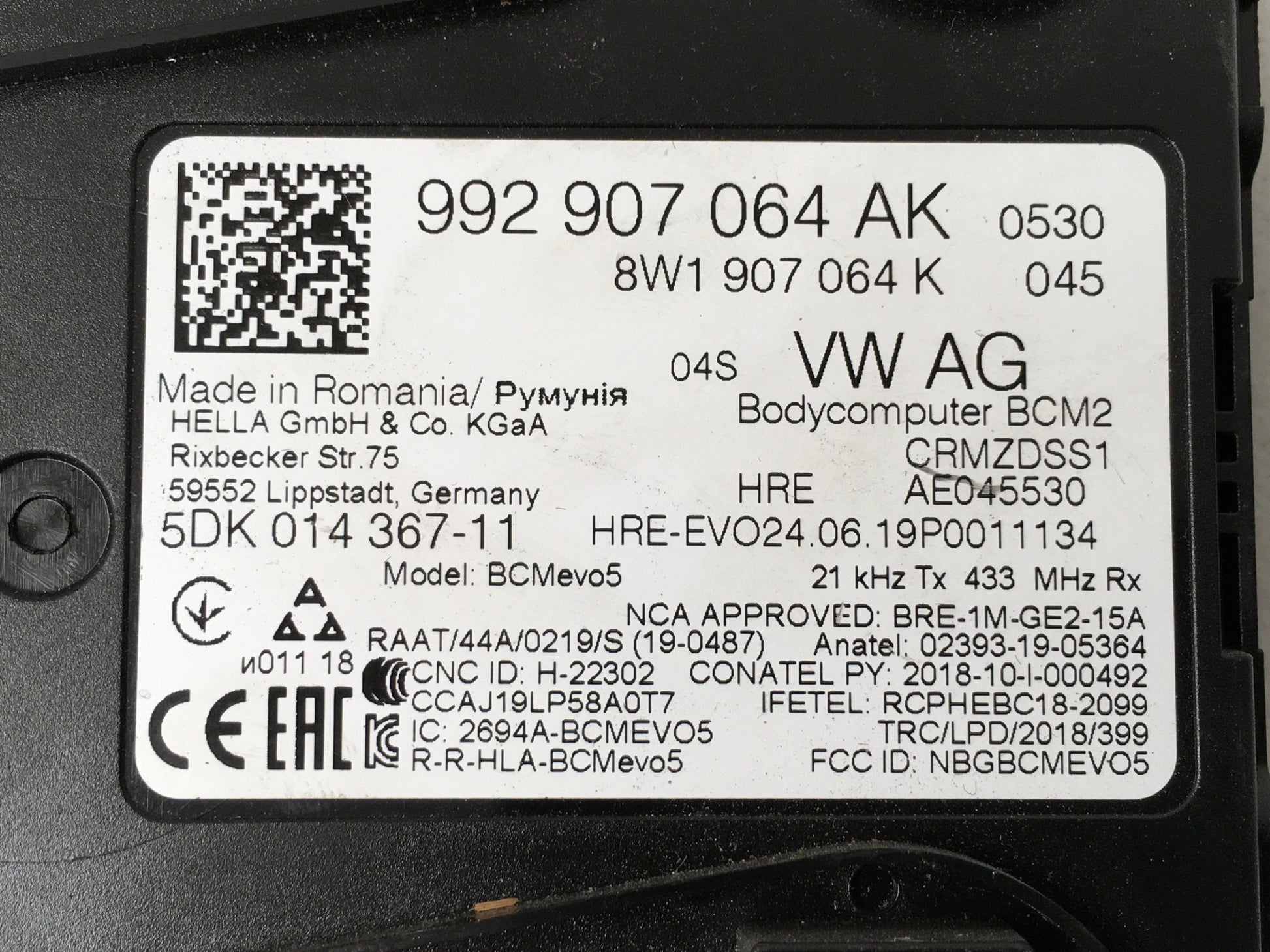 Modulo confort Porsche 992907064AK - 992907064AK