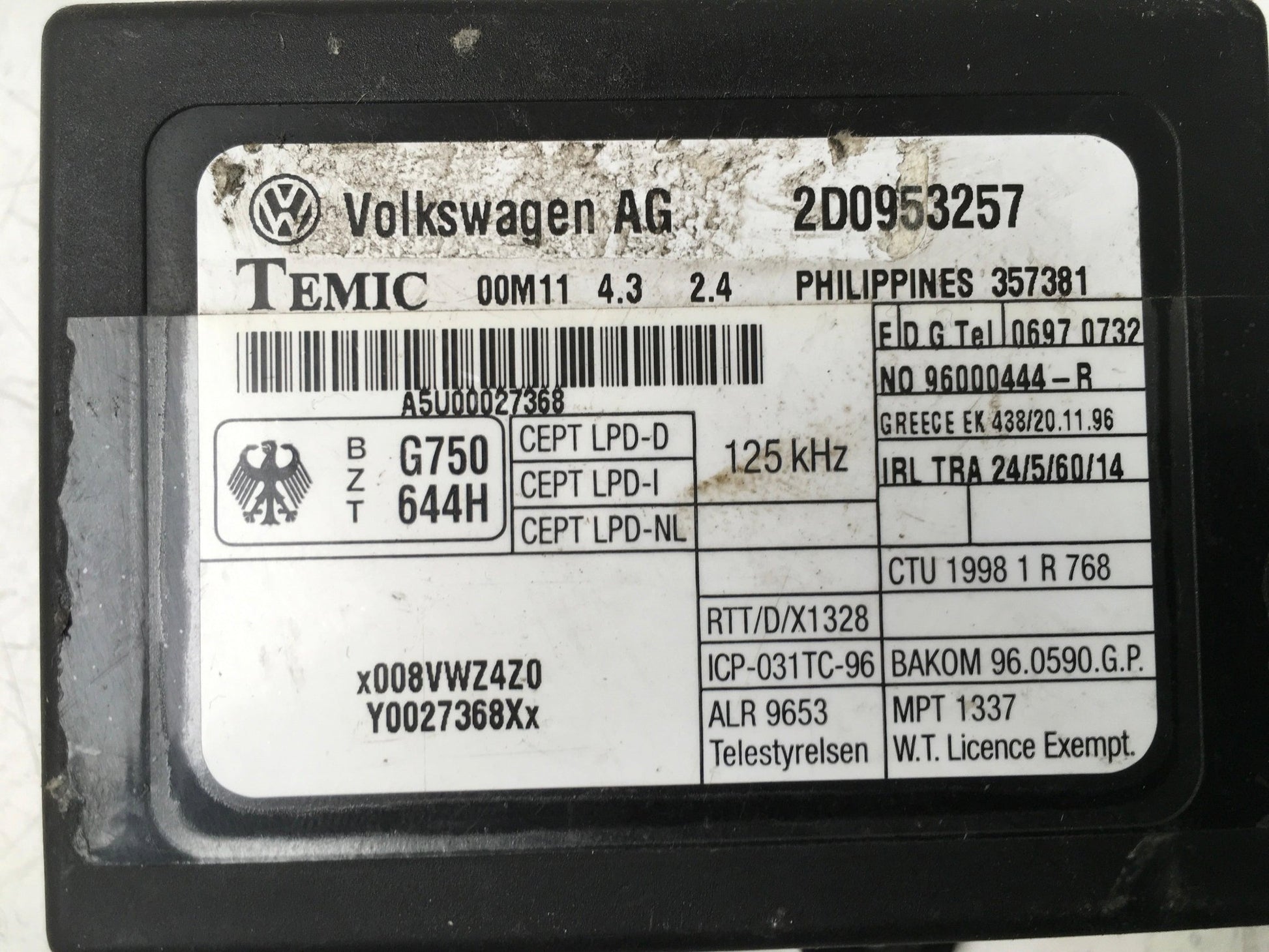 Modulo Confort Volkswagen LT II - 2D0953257