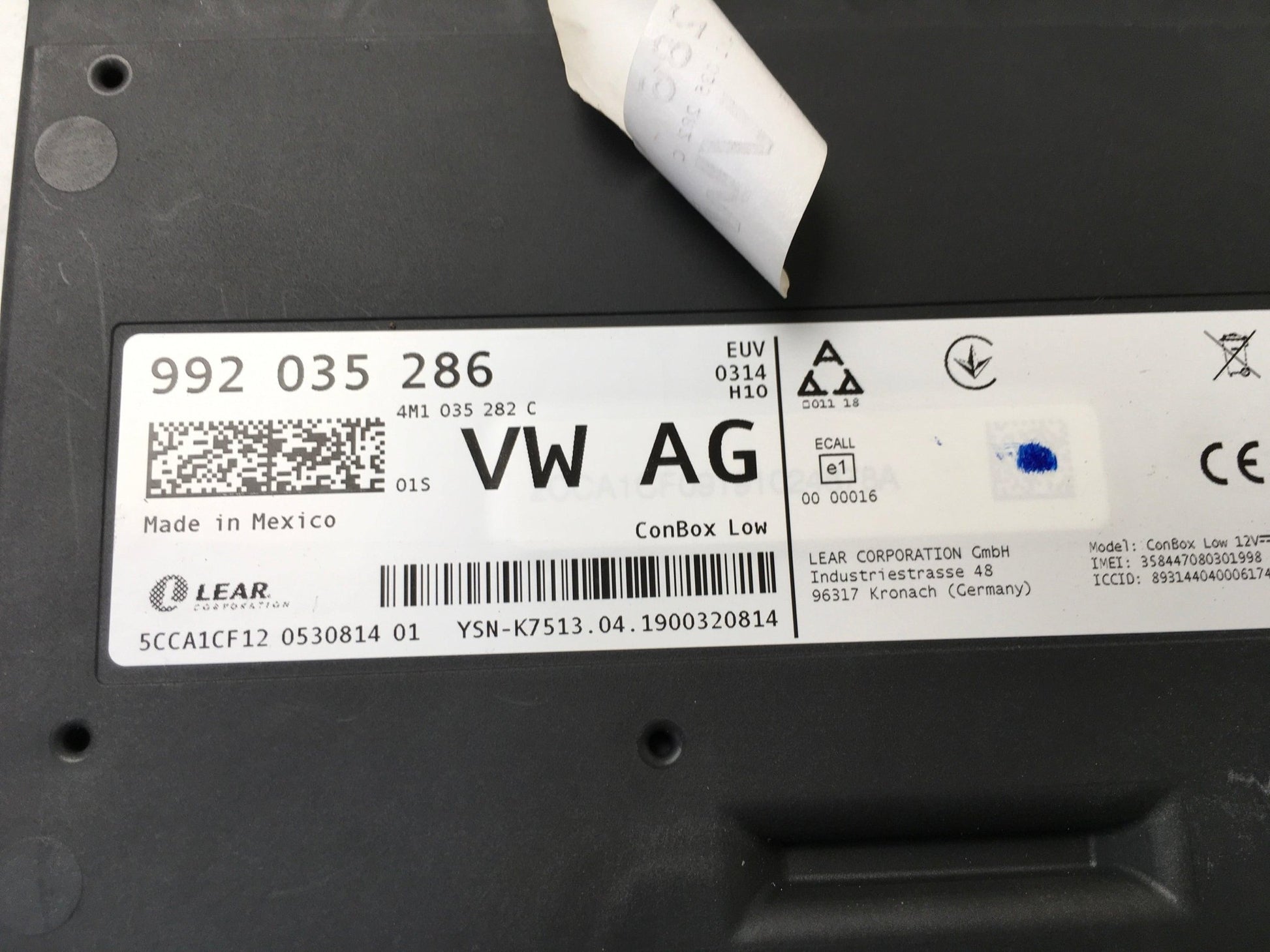 Modulo llamada emergencia Porsche 992 - 992035286