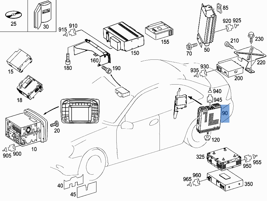 Modulo TV Mercedes A2118704390 - A2118704390