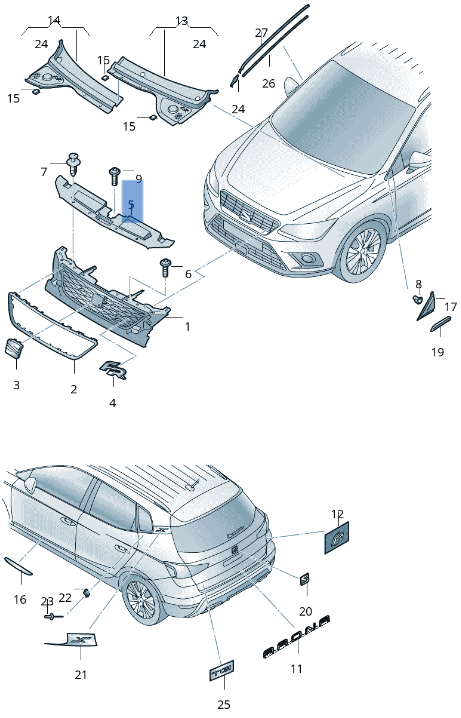 Moldura capo Seat Arona - 6F9853655A