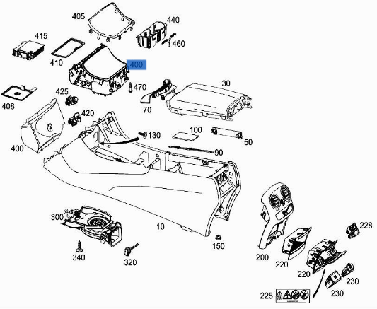 Moldura Consola Central Mercedes W205 - A2056807210