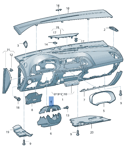 Moldura Cuadro Instrumentos Seat Leon III - 5F0858560