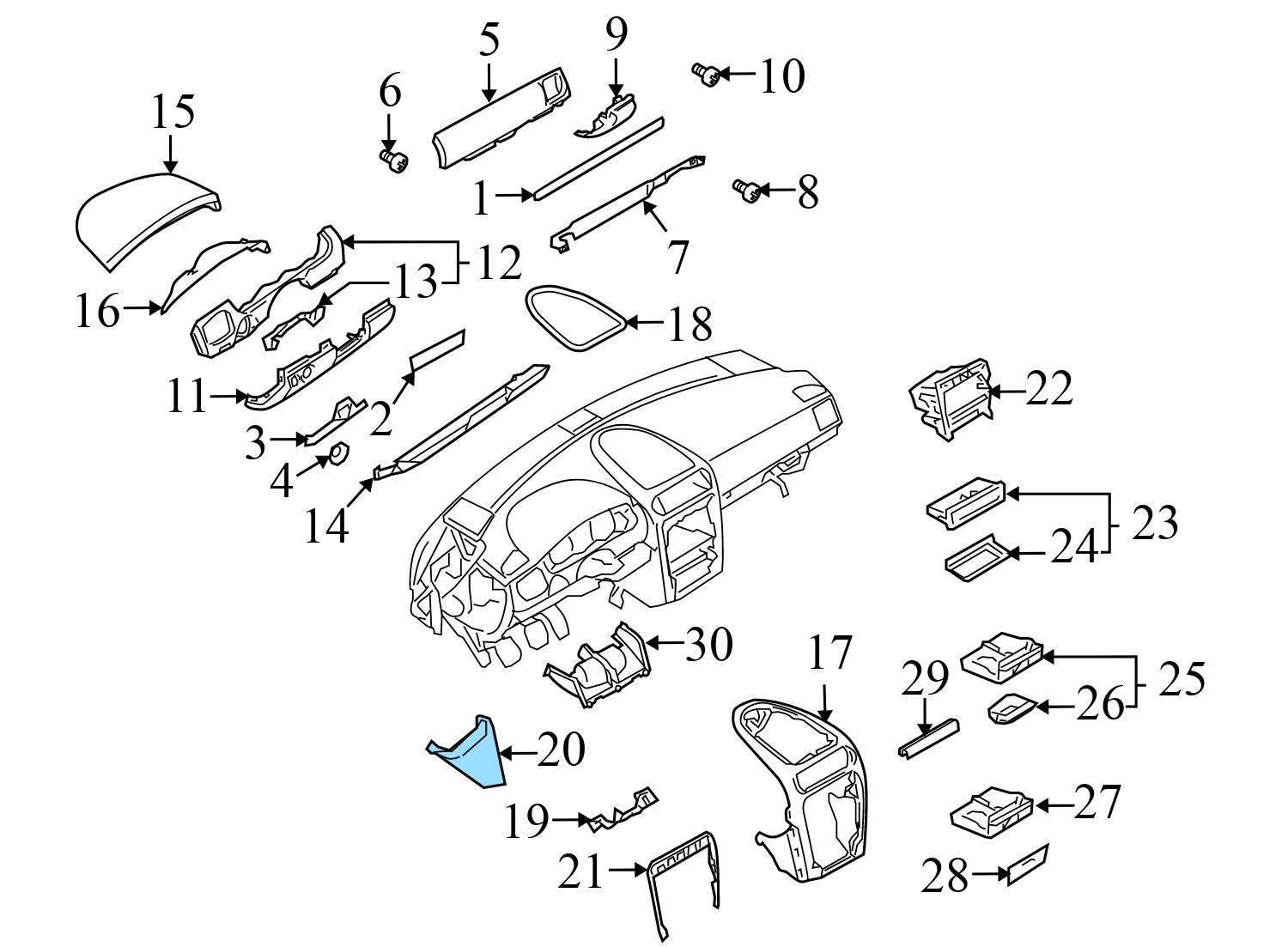 Moldura del izq Porsche Cayenne - 95555211301