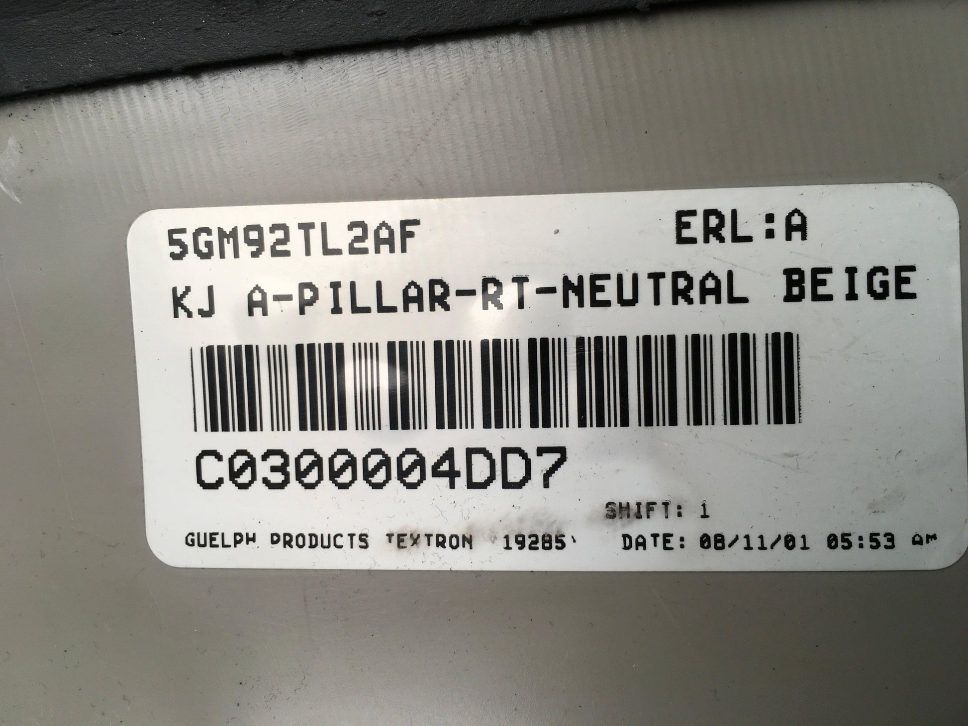 Moldura derecha Jeep Cherokee III - 5GM92TL2AF