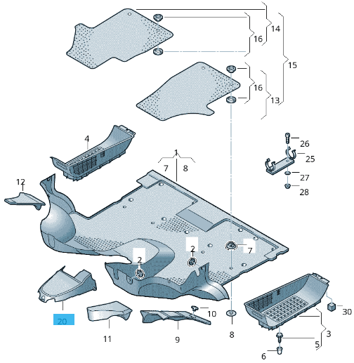 Moldura inferior delantero VW T5 2003 - 2015 - 7H1937115B
