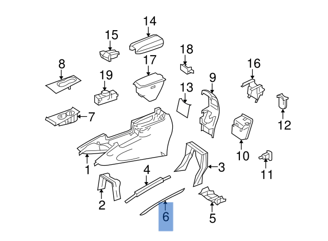 Moldura izq consola Mercedes M W164 - A1646830270