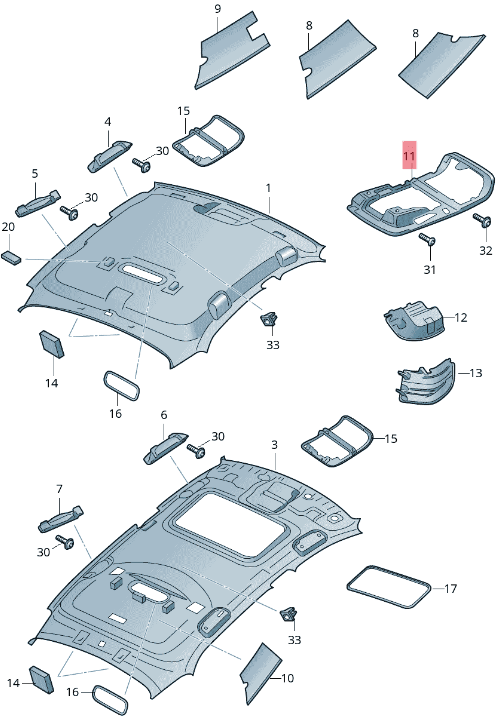 Moldura luz techo VW 1K0867489E - 1K0867489E