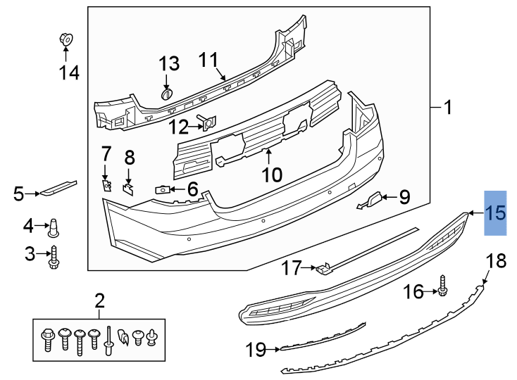 Moldura paragolpes trasero Audi A4 4K - 4K8807521B