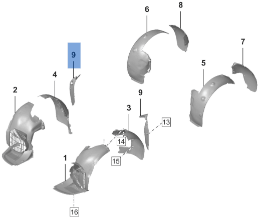 Moldura paso rueda del dcho Porsche 911 992 - 992853266