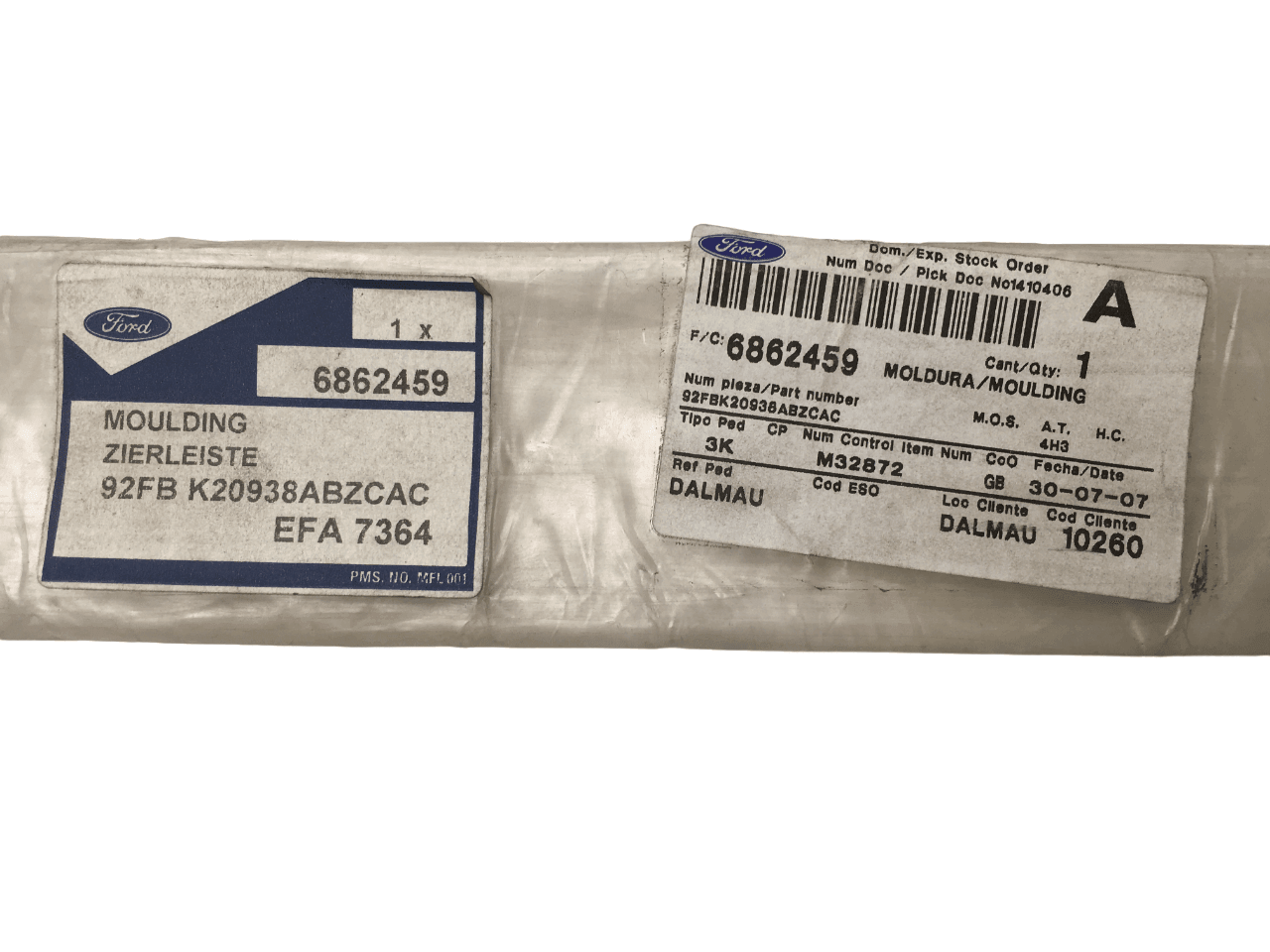 Moldura puerta tra dcha Ford Fiesta 3 - 92FBK20938ABZCAC