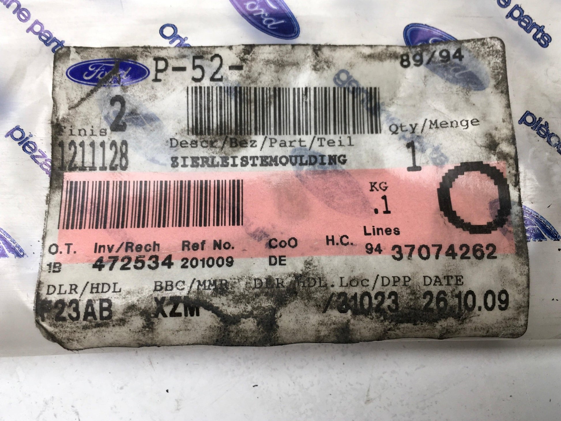 Moldura puerta tra dcha Ford fusion - 2N11N25532AEYYH5