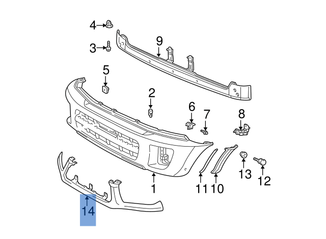 Moldura rejilla Radiador Toyota Rav4 II - 5393142020