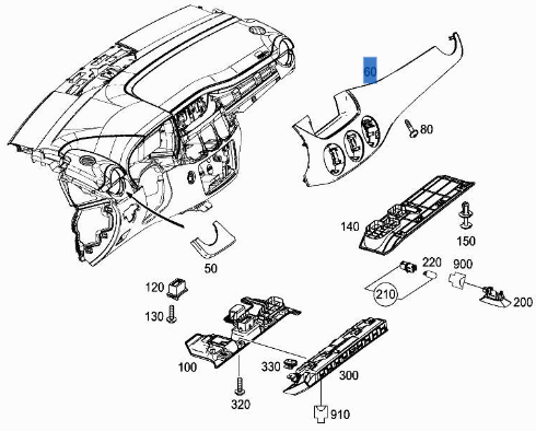 Moldura Salpicadero Mercedes B 2011 - 2018 - P13 - 315523