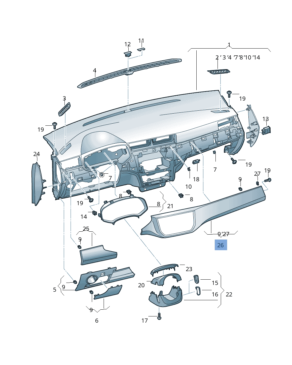 Moldura salpicadero Seat Ibiza / Arona 17-26 - 6F1858451D