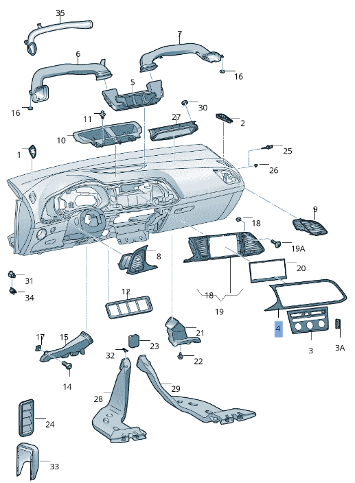 Moldura salpicadero Seat Leon III - 5F1858061