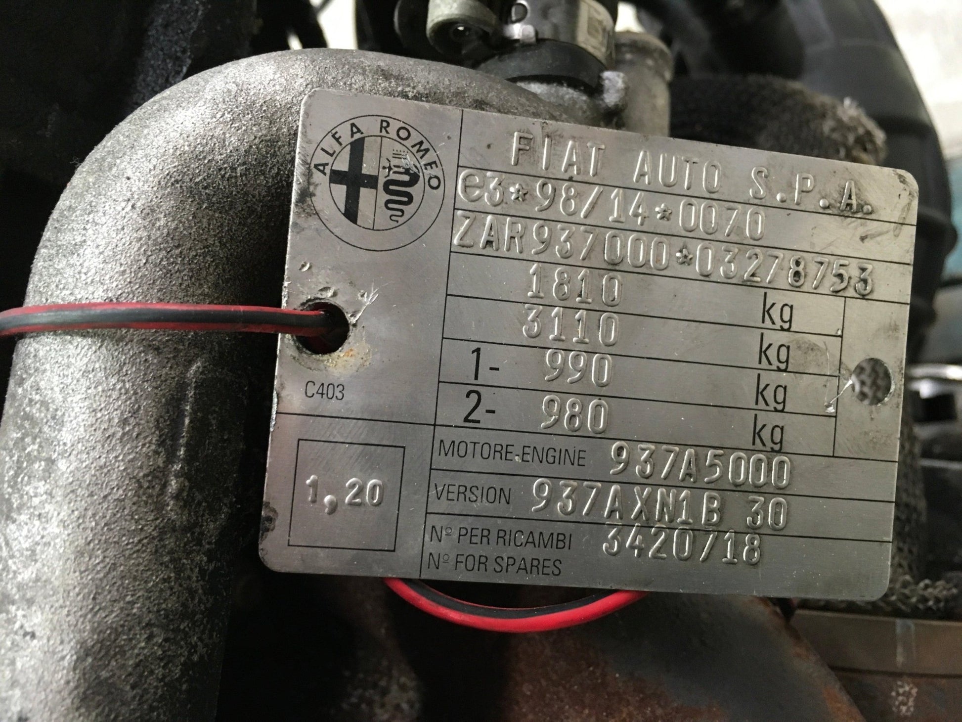 Motor Alfa Romeo GT 937A5000 1.9JTD - 937A5000