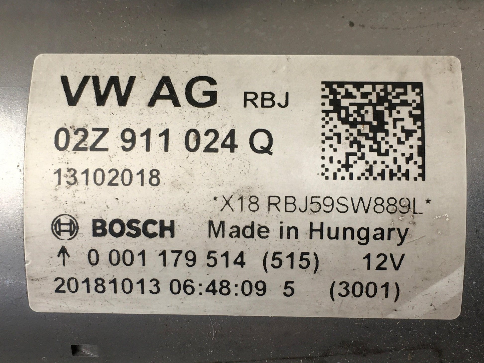 Motor arranque VW 02Z911024Q - 02Z911024Q