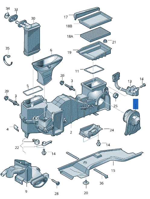 Motor calefaccion VW 1J1819021C - 1J1819021C