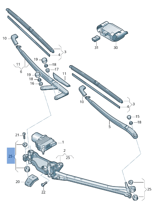 Motor limpia Porsche Cayenne 9PA - 7L0955023K