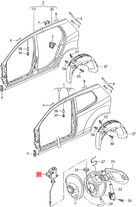 Motor tapa combustible VW Golf V - 1k6810773