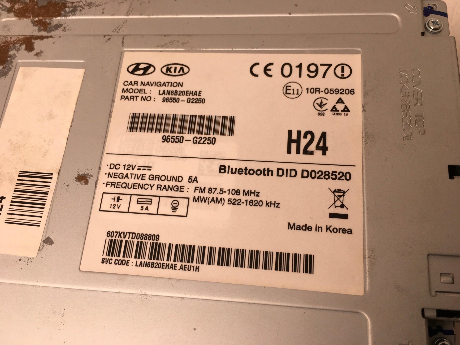 Navegacion GPS Hyundai IONIQ 96550G2250 - 96550G2250