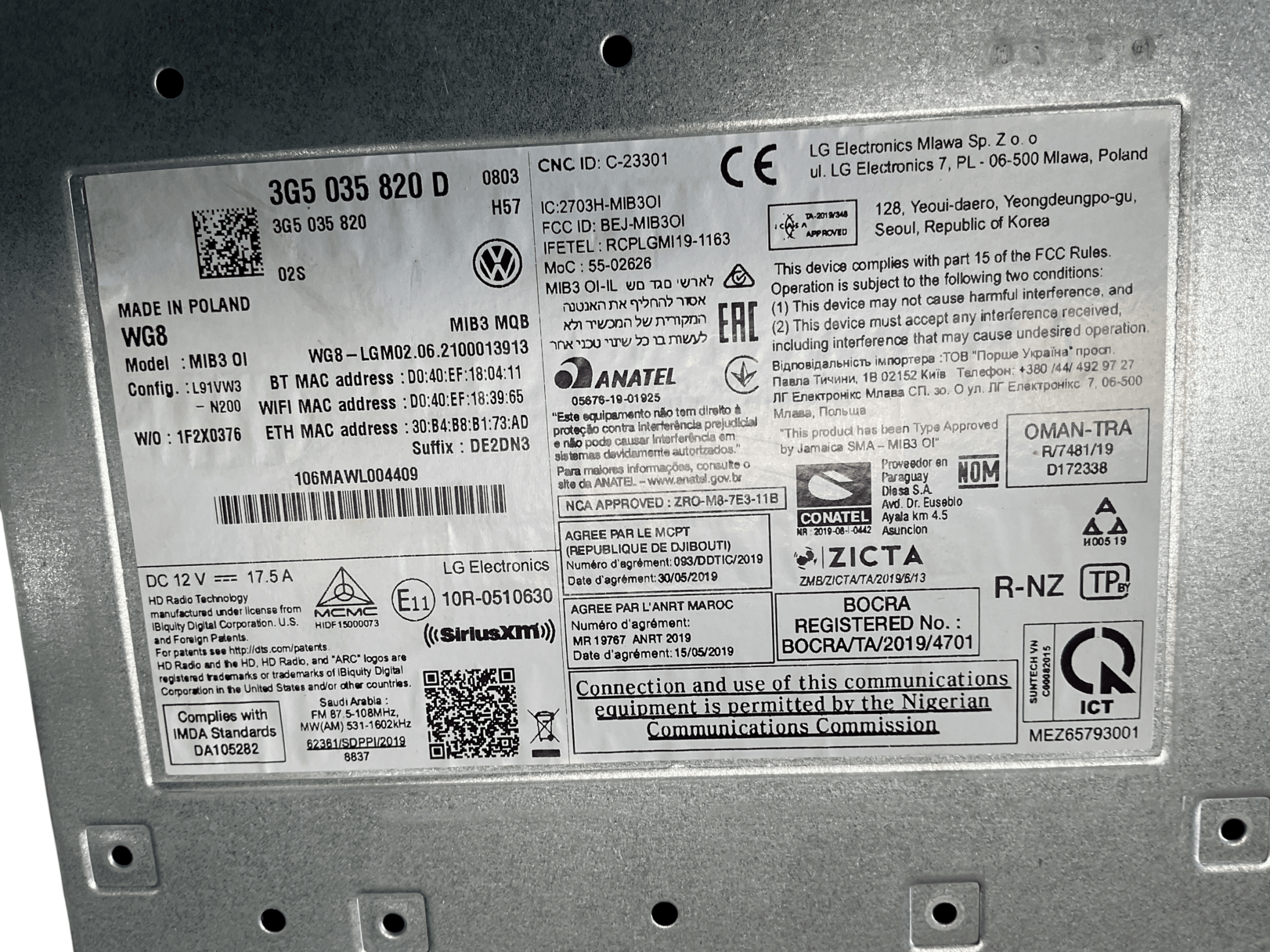 Navegación GPS VW Polo VI AW1 17-25 - 3G5035820D