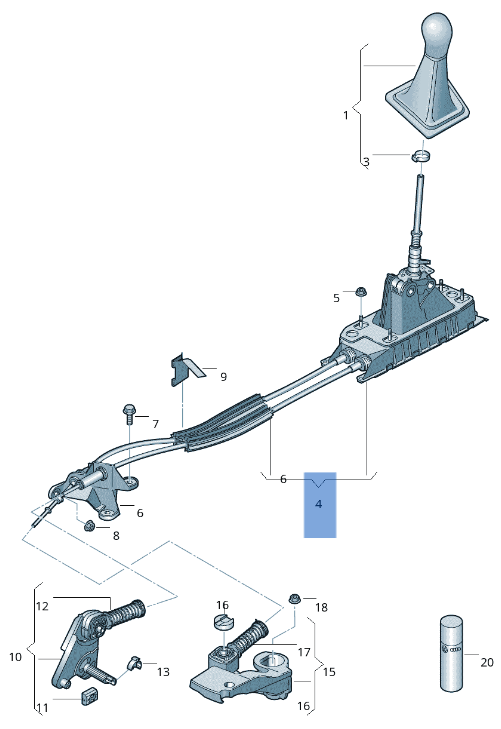 Palanca cambios VW 5Q0711049AQ - 5Q0711049AQ